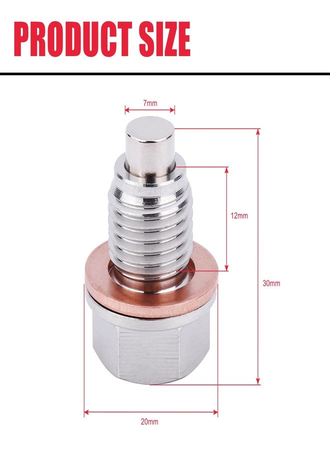 VASTAUTO M14 x 1.5MM Stainless Steel Magnetic Oil Drain Plug with Neodymium Magnet Fits for Honda Acura Ford GM Mazda Hyundai KIA and More Vehicles - Image 4